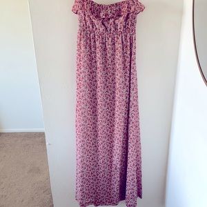 Floral strapless maxi dress
